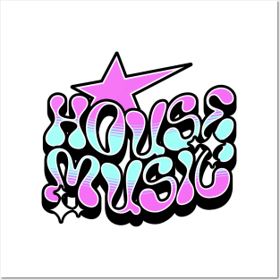 HOUSE MUSIC - Y2K STEEZ  (pink/blue) Posters and Art